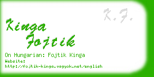 kinga fojtik business card